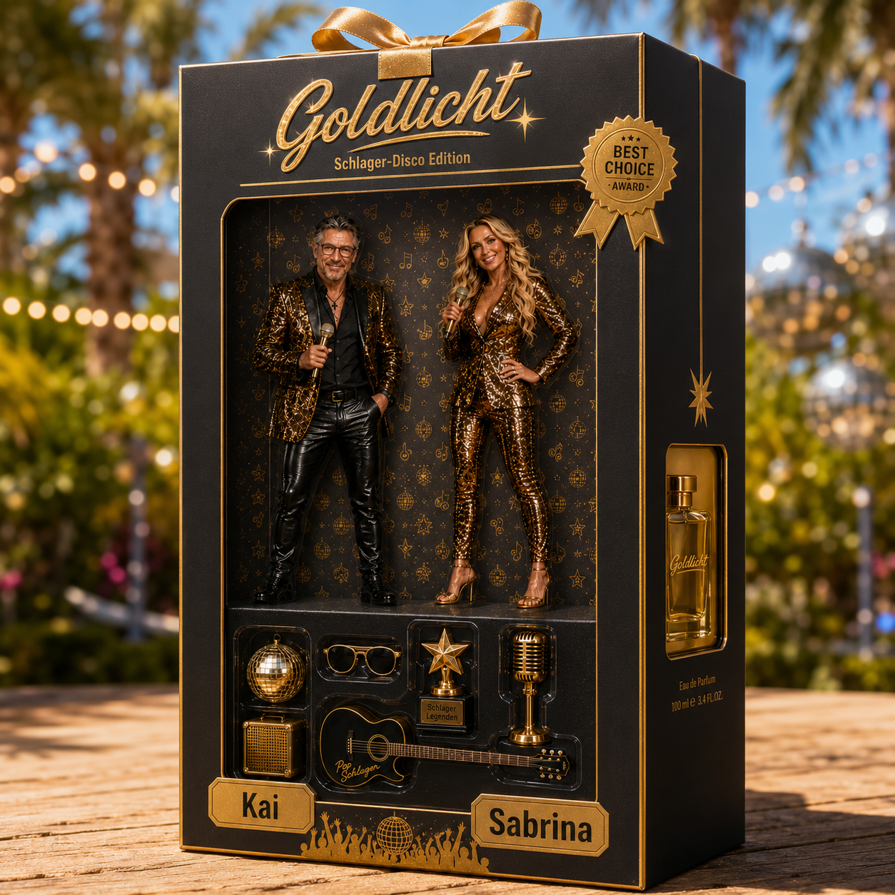 Goldlicht Deluxe-Geschenkbox mit Figuren-Duo und Eau de Parfum